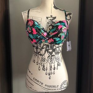 Shade & Shore print bikini top size 34DD